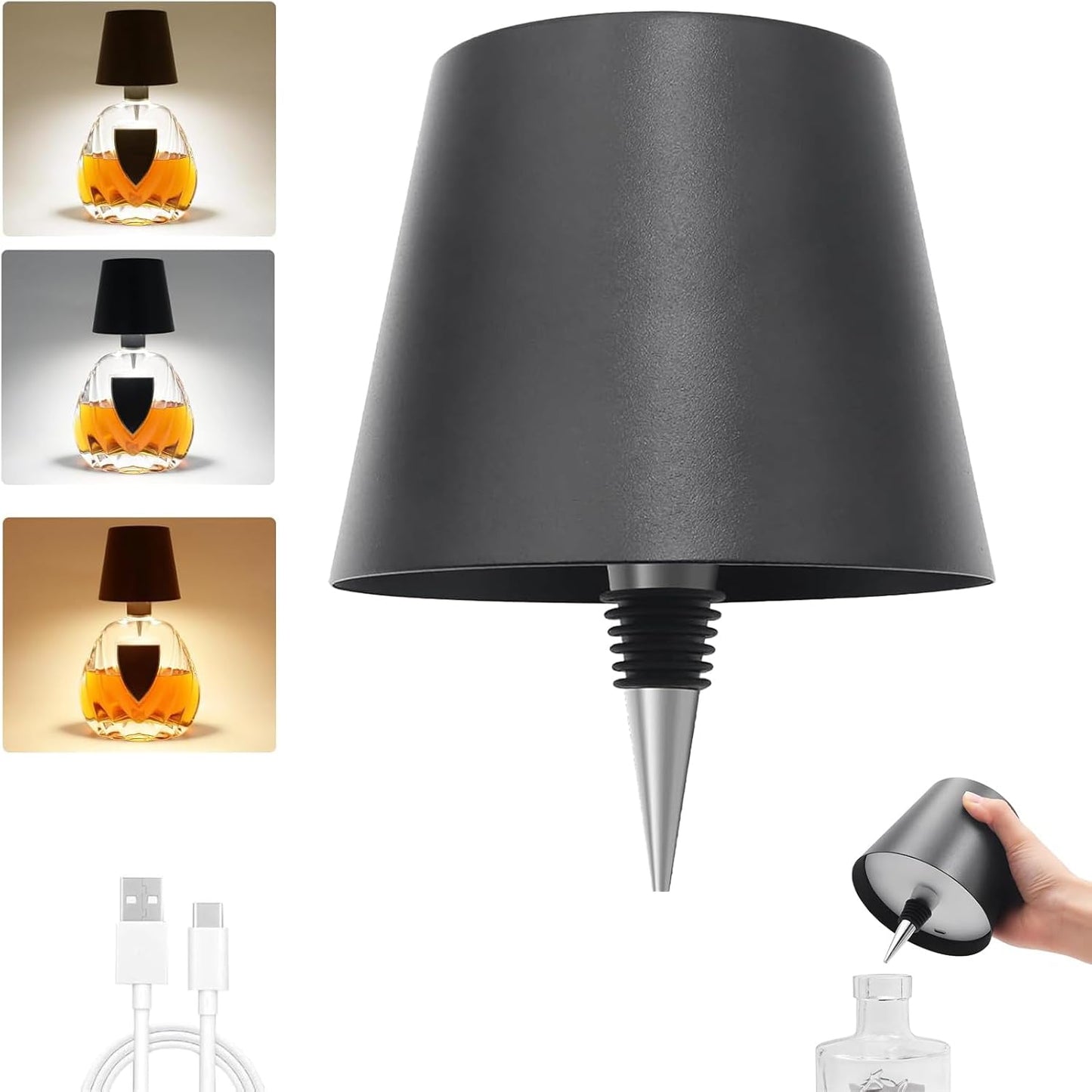 Wireless Bottle Lamp - Compact Design, Lightweight, Ideal for Home or Office Use