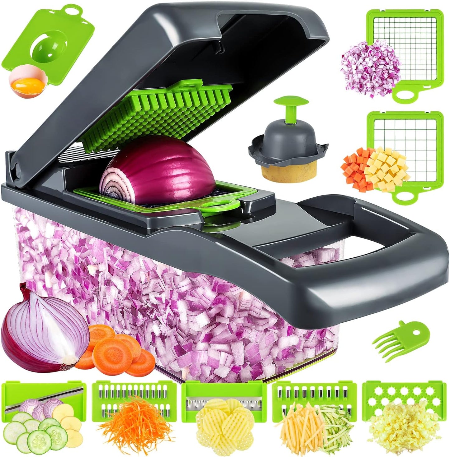 Peelers & Cutters - Multifunctional 13 in 1 Food Chopper, Kitchen Vegetable Slicer Dicer Cutter