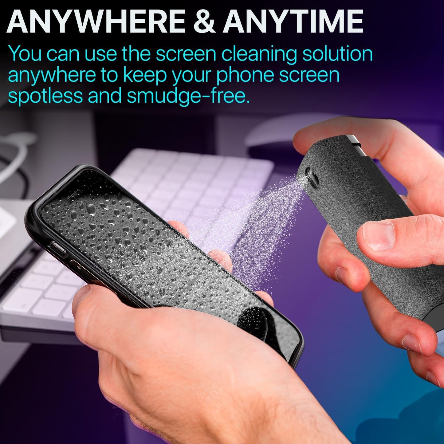 Car Screen Cleaner, 3 In 1 Fingerprint Proof Screen Mist Cleaner, Spray Wipe Cleaner, Suitable for All Phones, Computer, Laptop, Tablet and Car Screen, Men Gifts, Car Accessories