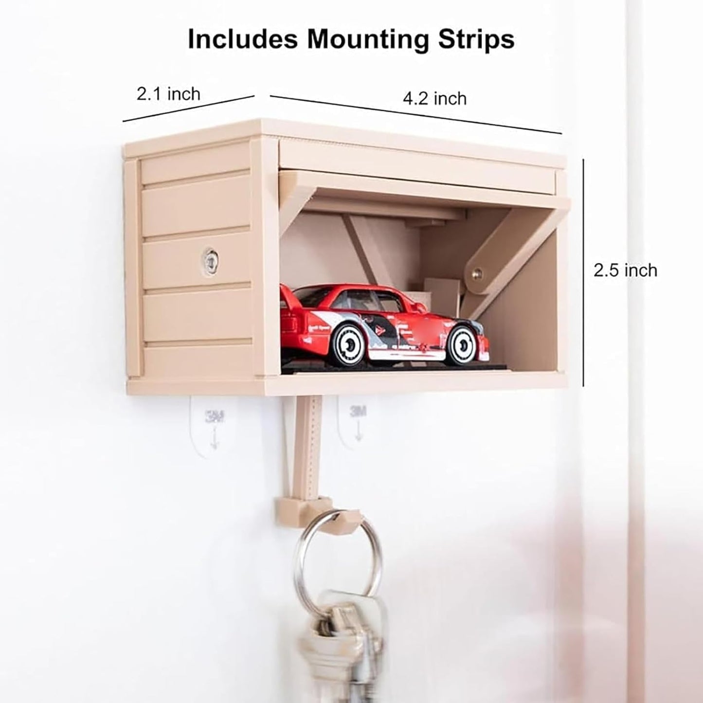 3D Printed Garage-Themed Car Key Holder Wall Mount - Fun Organizer with Opening Doors