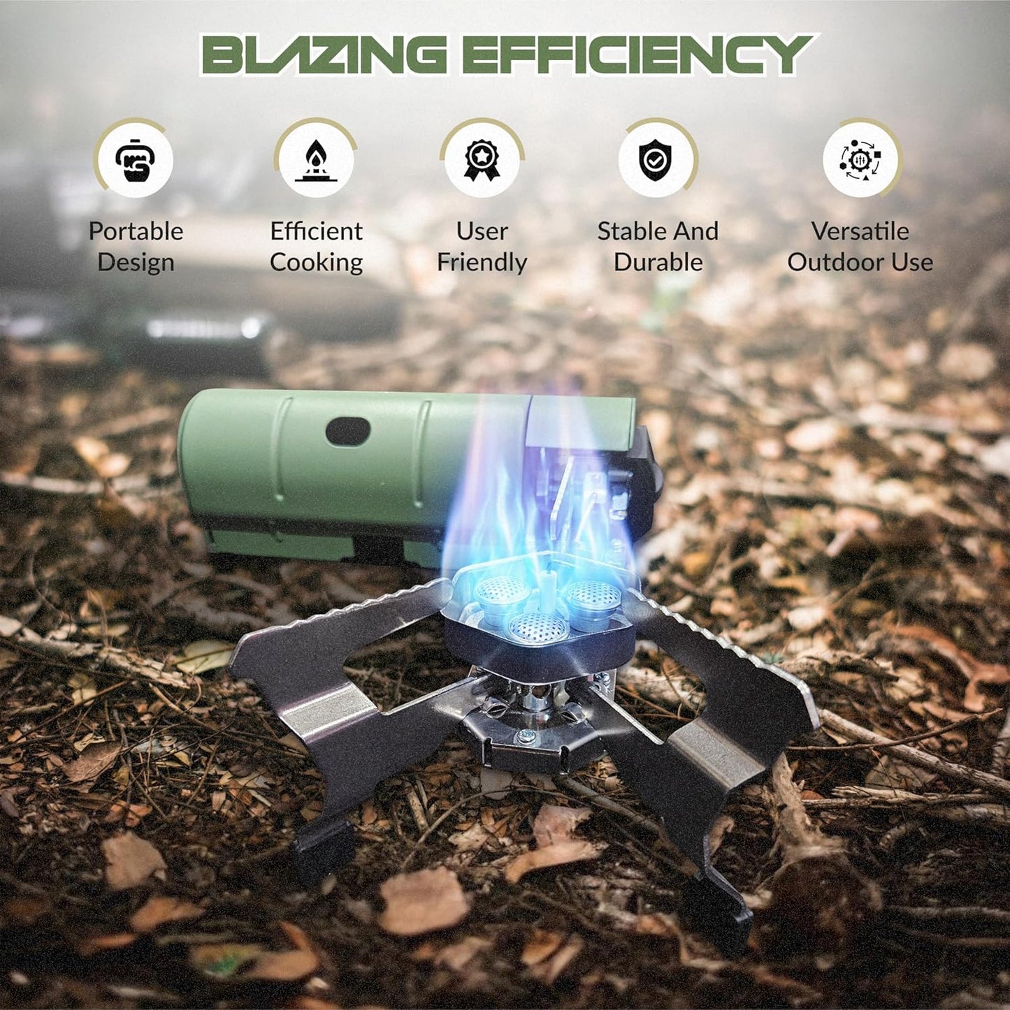 Foldable Butane Camping Stove – 5,200W Portable Gas Burner with Carrying Bag for Outdoor Cooking, Backpacking & Emergency Use