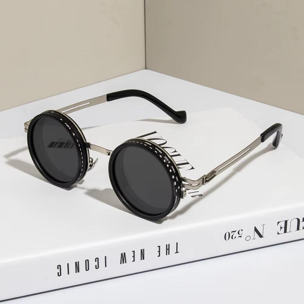 Polarized Round Sunglasses ND9 Adjustable Dimming Sun Glasses