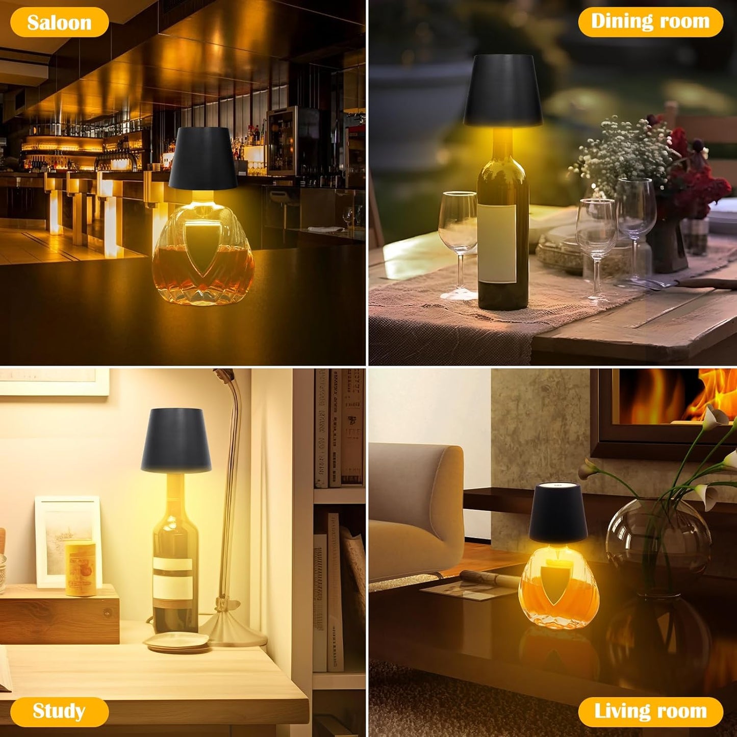 Wireless Bottle Lamp - Compact Design, Lightweight, Ideal for Home or Office Use