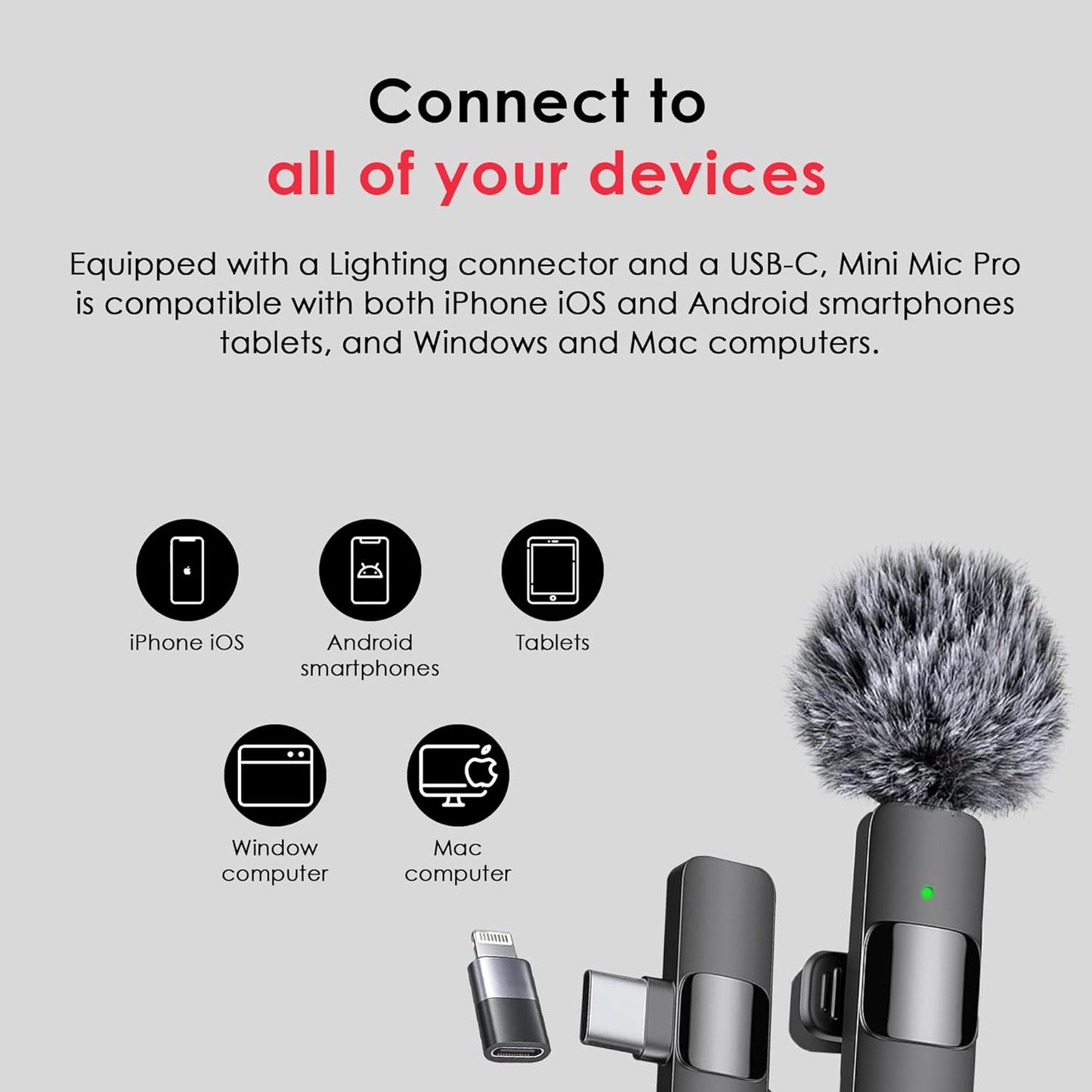 Rechargeable Wireless Lavalier Microphone - Compact Audio Device for Everyday Use