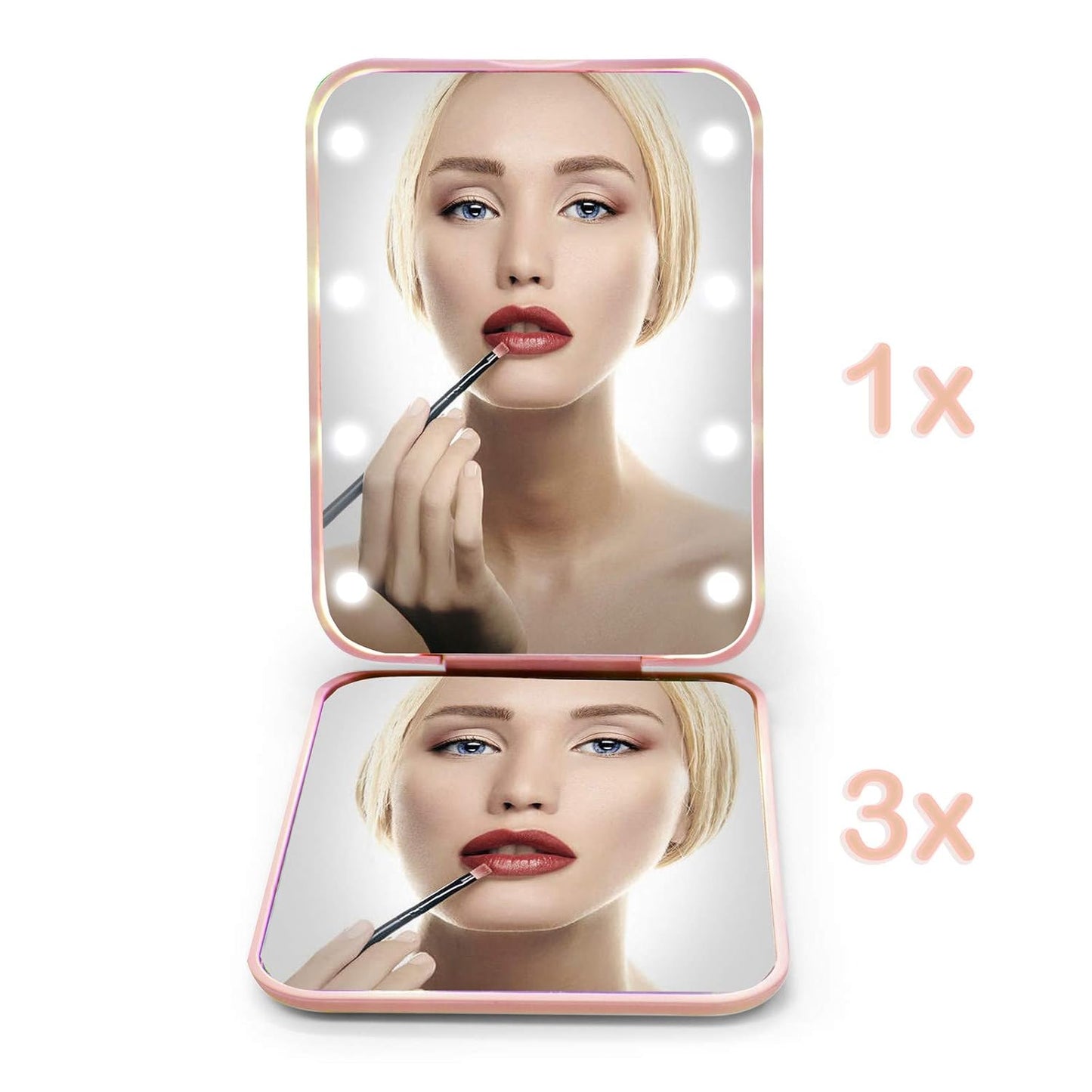 LED Compact Travel Makeup Mirror with Light for Purse