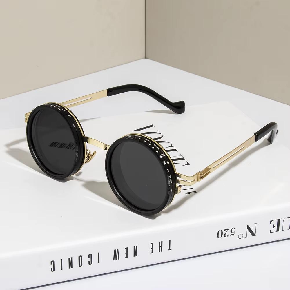 Polarized Round Sunglasses ND9 Adjustable Dimming Sun Glasses
