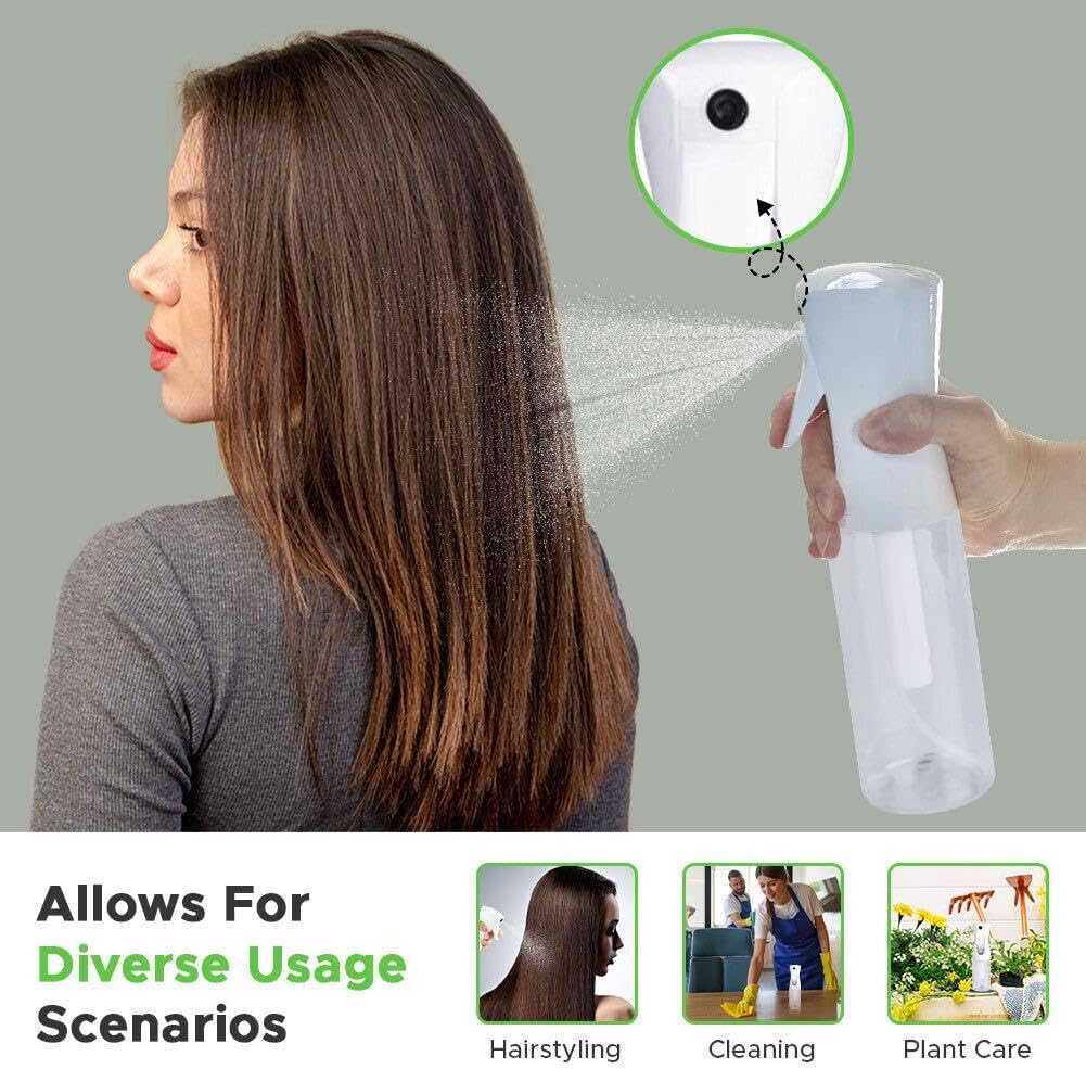 2025 Ultra-Fine Continuous Spray Bottles (2-Pack) – Mist Sprayer for Hair, Plants, Cleaning & Home Use