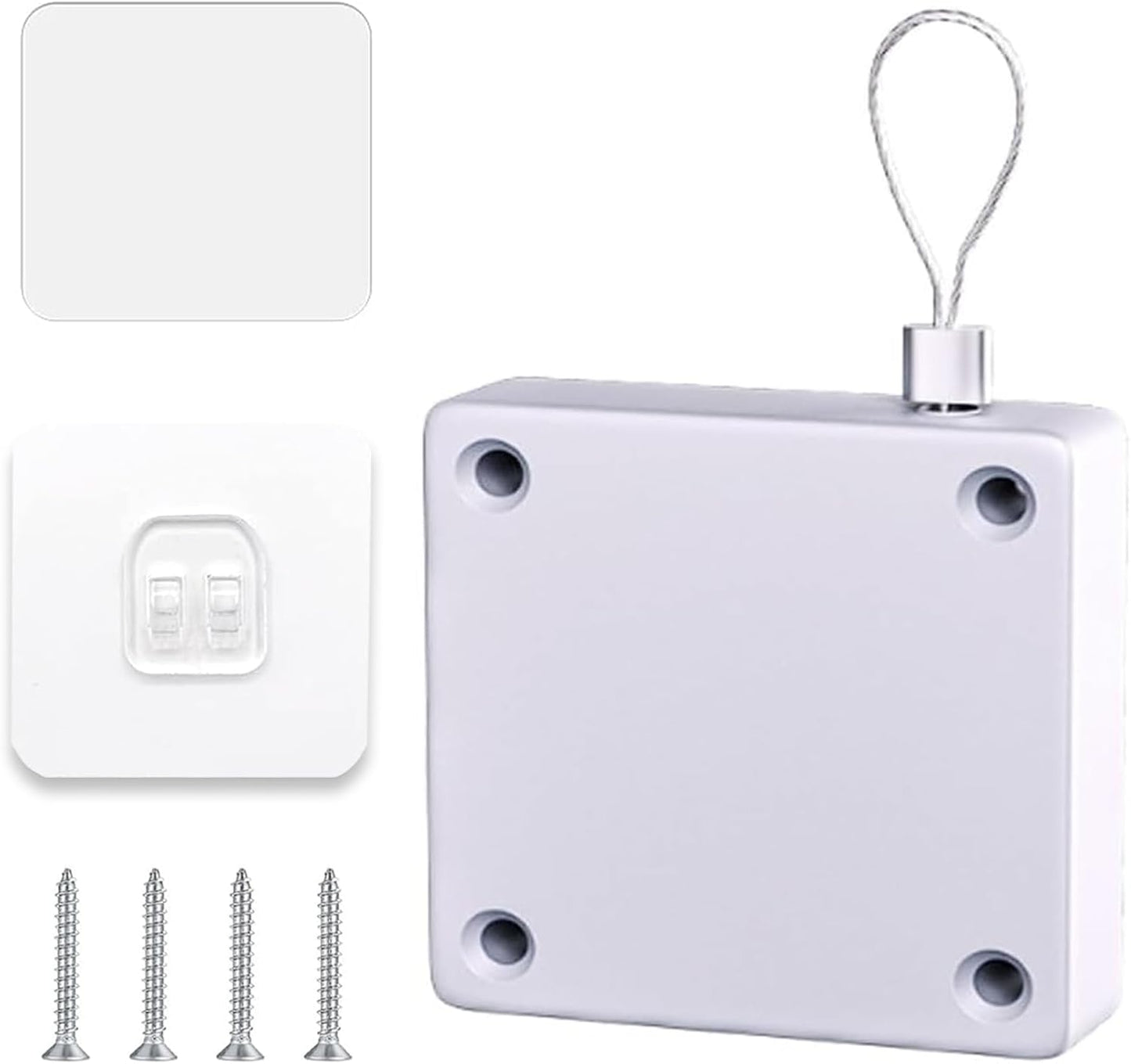 Shower Curtain Closer, Automatic Shower Curtain Opener and Closer, 1000g Door Closer for Home, Punch-Free Automatic Sensor Door Closer with 1.2m Drawstring for Bathroom, Bedroom