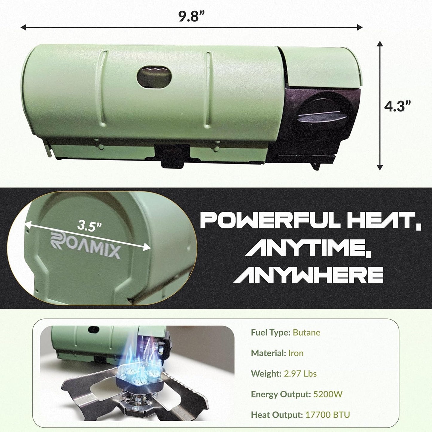 Foldable Butane Camping Stove – 5,200W Portable Gas Burner with Carrying Bag for Outdoor Cooking, Backpacking & Emergency Use