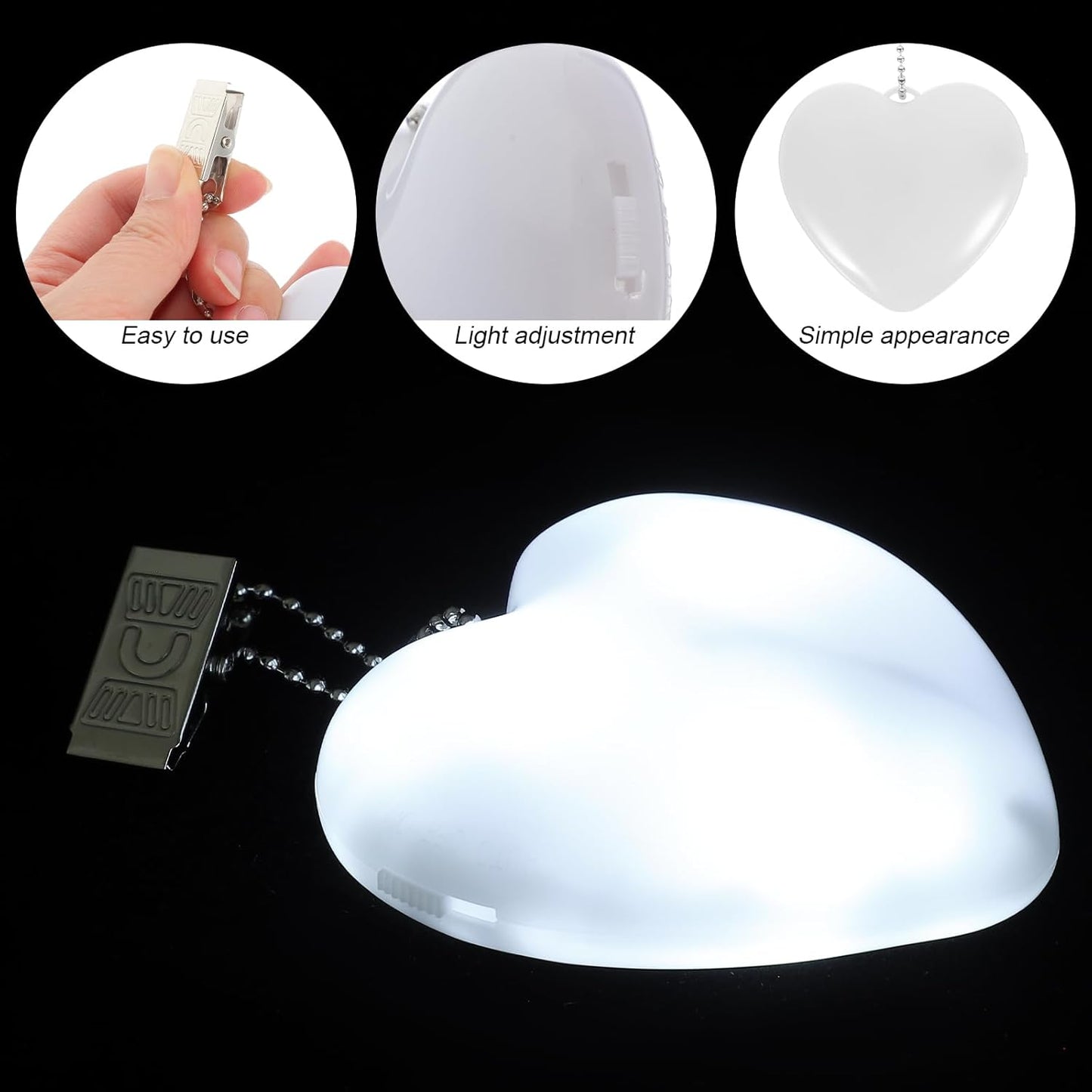 USB-Powered Heart-Shaped LED Night Light for Purses