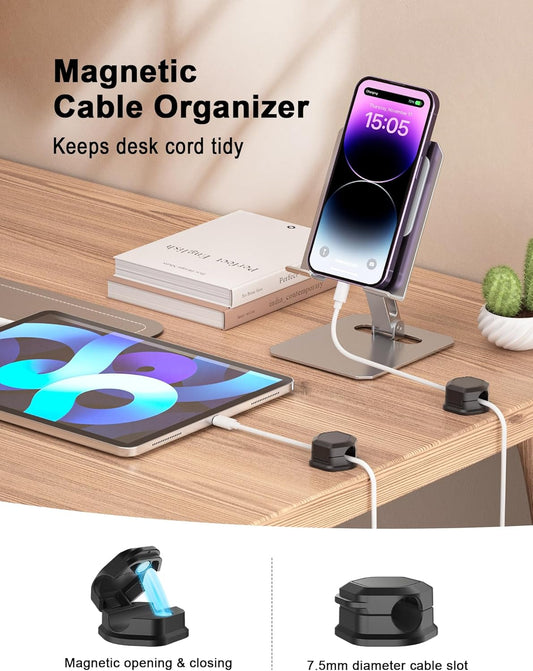 8 Pack Cord Holder for Nightstand - Cable Clips - Cord Organizer