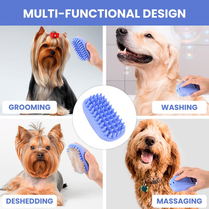2-Pack Dog Grooming Bath Brush – Soft Silicone Pet Scrubber & Massage Tool for Long & Short Hair Dogs & Cats, Puppy Shower Essentials