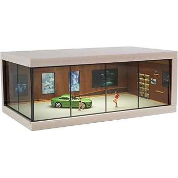 Display Case for Matchbox Cars with USB Lights,Model Car Storage Car Showroom scene Diorama Parking