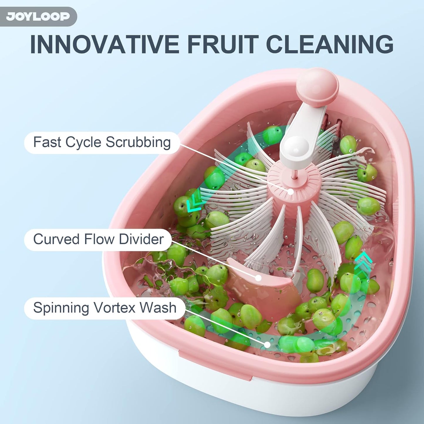 Fruit Cleaner Spinner, Large Fruit Washer Spinner with Brush, Fruit Cleaning with Fruit Washing Bowl, Fruit and Salad Cleaner with Fruit Spinner Bowl,Fruit and Vegetable Scrubber