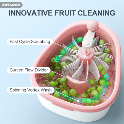 Fruit Cleaner Spinner, Large Fruit Washer Spinner with Brush, Fruit Cleaning with Fruit Washing Bowl, Fruit and Salad Cleaner with Fruit Spinner Bowl,Fruit and Vegetable Scrubber