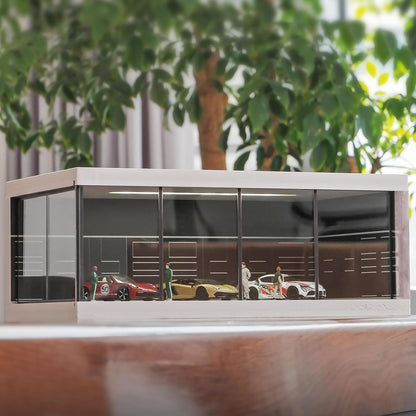 Display Case for Matchbox Cars with USB Lights,Model Car Storage Car Showroom scene Diorama Parking