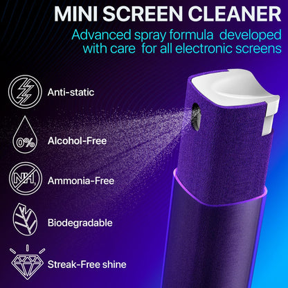 Car Screen Cleaner, 3 In 1 Fingerprint Proof Screen Mist Cleaner, Spray Wipe Cleaner, Suitable for All Phones, Computer, Laptop, Tablet and Car Screen, Men Gifts, Car Accessories