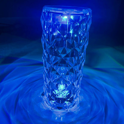 Crystal Table Lamp RGB Color Changing Night Light - Romantic LED Rose Diamond Touch Lamps for Living Room (Remote & Touch)
