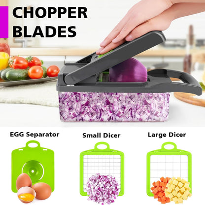 Peelers & Cutters - Multifunctional 13 in 1 Food Chopper, Kitchen Vegetable Slicer Dicer Cutter