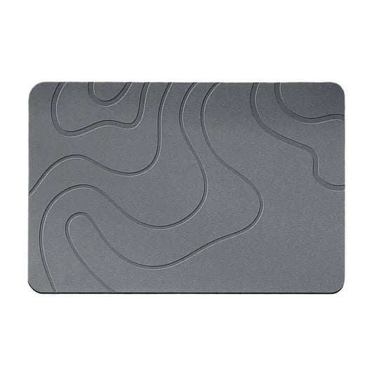 Stone Bath Mat Diatomaceous Earth Shower Mat Non-Slip Super Absorbent Diatomite Stone Mats for Bathroom Floor Quick-Drying Easy to Clean (24''*16'' Grey)