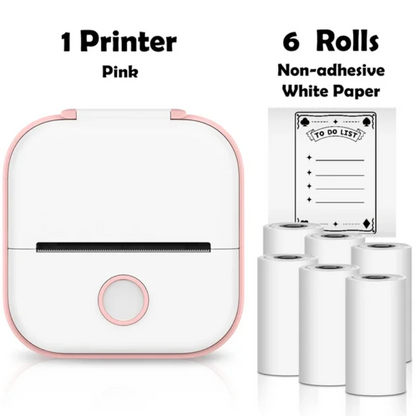 Mini Printer - T02 Bluetooth Inkless Instant Photo Printer, Small Thermal Pocket Sticker Printer, Portable Mobile Phone Picture Printer, for Students