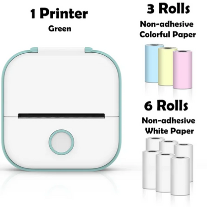 Mini Printer - T02 Bluetooth Inkless Instant Photo Printer, Small Thermal Pocket Sticker Printer, Portable Mobile Phone Picture Printer, for Students