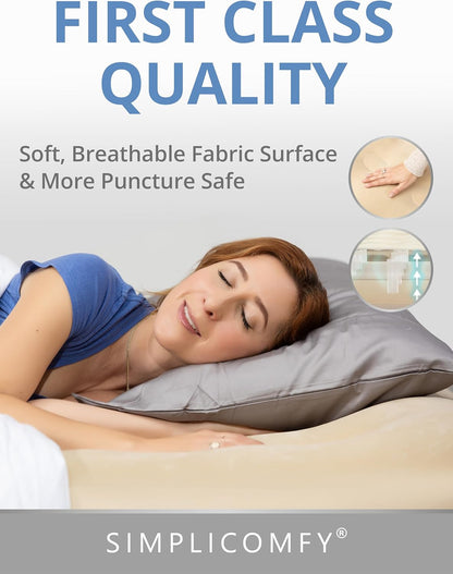 EZ Bed Self-Inflating Air Mattress with Built-in Frame, Pump and Wheeled Case, Blow Up Inflatable Rolling Air Bed on Wheels