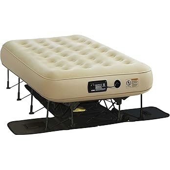 EZ Bed Self-Inflating Air Mattress with Frame & Pump – Portable Blow-Up Guest Bed with Rolling Case