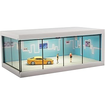 Display Case for Matchbox Cars with USB Lights,Model Car Storage Car Showroom scene Diorama Parking