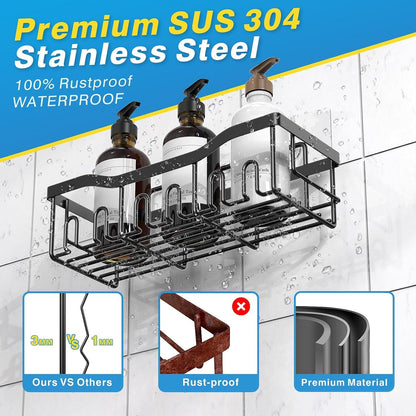 Adhesive Shower Caddy, 5 Pack Rustproof Stainless Steel Bath Organizers