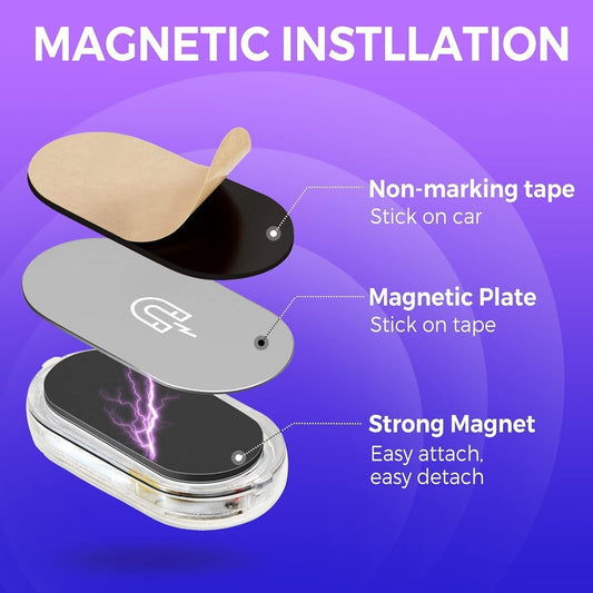 4Pcs Car LED Lights Interior Wireless